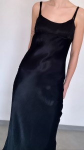 czarna slip dress | S
