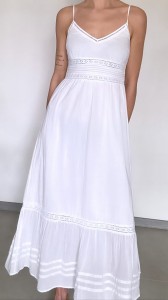 biała sukienka maxi *nowa | XS