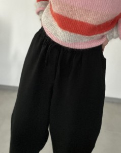 czarne spodnie len-wiskoza | XL