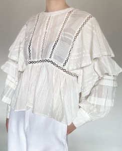koszulowa bluzka z falbanami | S/M