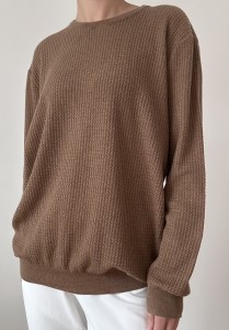 100% merino karmelowy sweter | XL