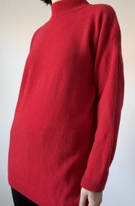 100% wełna czerwony sweter vintage | M