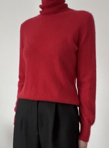 100% kaszmir czerwony sweter | L/M