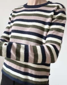 100% merino sweter w paski