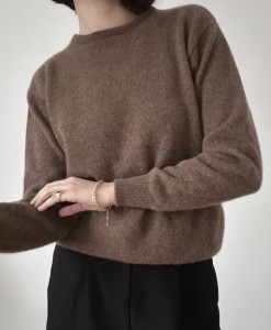 100% wełna czekoladowy sweter 