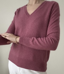 100% kaszmir malinowy sweter | S
