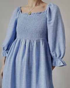 niebieska maxi len-wiskoza *nowa | L/M