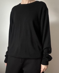 wełna-kaszmir czarny sweter | XL / onesize