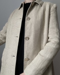 Ralph Lauren Black Label płaszcz jedwab-len | S