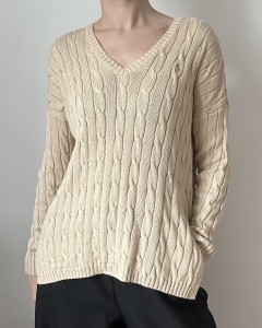 Ralph Lauren beżowy sweter | S-M