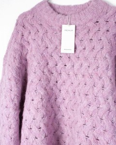liliowy sweter wełna-alpaka *nowy / onesize 