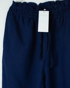 granatowe spodnie 100% len / M-L