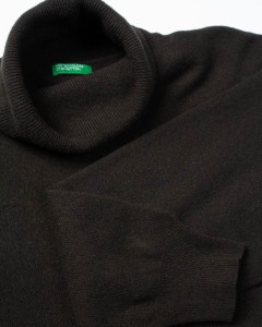 Benetton czekoladowy sweter wełna / onesize