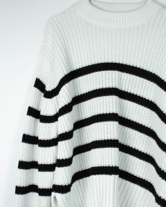 sweter w paski bawełna | M
