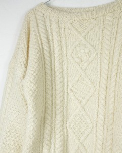 warkoczowy sweter wełna | L-onesize